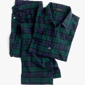 NWT J.Crew Flannel Cotton Pajama Pant Set Cozy Long Sleeved Tartan  | XS